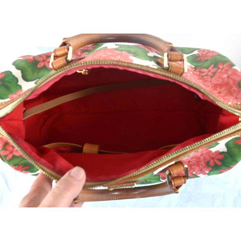 Dooney & Bourke Red Hydrangea Shoulder Satchel w Change Purse - Picture 9 of 16